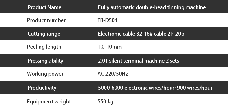 TR-DS04 Fully Automatic High-speed Cable Double-head Crimping Machine And Tin Dipping Machine — detail 5