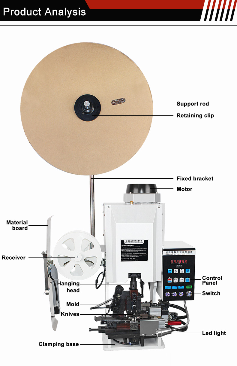 TR-BD14 1.5T 2.0T Semi-Automatic Button Type Wire Stripping And Terminal Crimping Machine — detail 3
