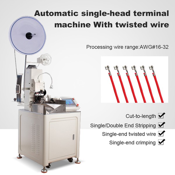 TR-DD03 Fully Automatic Single Head Terminal Crimping Machine With Twisting Function