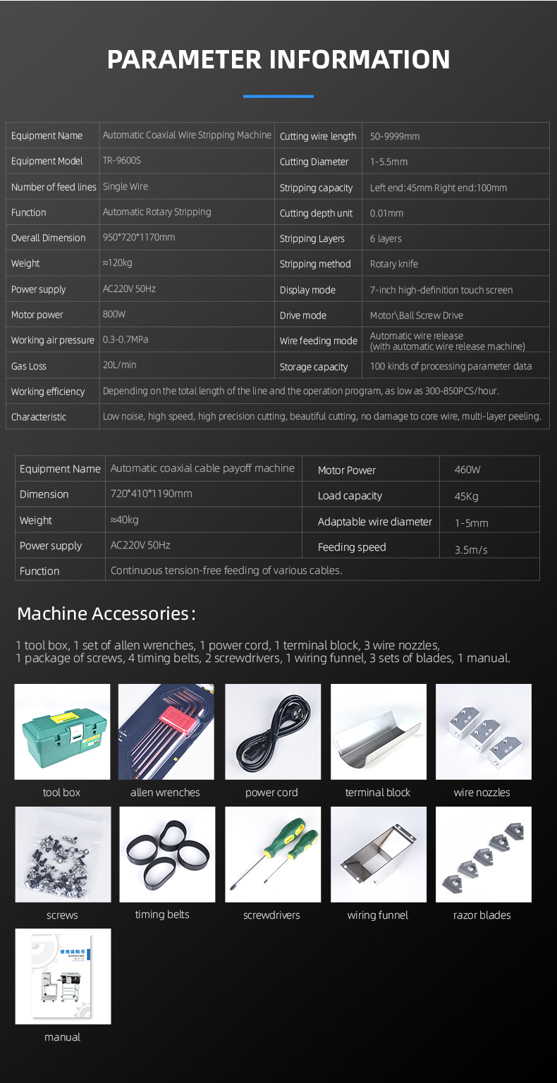 TR-9600S Fully Automatic Coaxial Wire Stripping Machine — detail 4