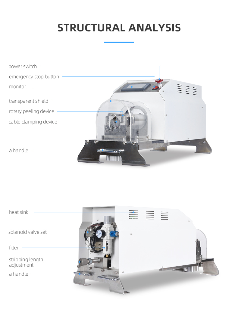 TR-150-25 Multi-core Charging Cable Coaxial Wire Stripping Rotary Peeling Machine — detail 4