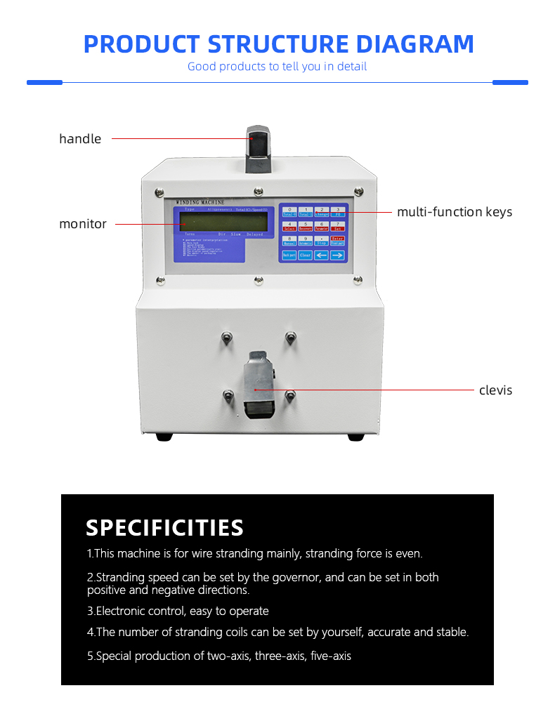 TR-JC30 Semi-auto 2 Wire Or 5 Wires Twisting Machine — detail 6