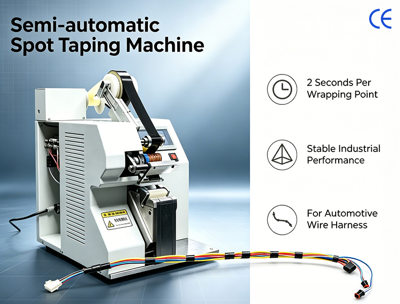 TR-303D Wire Cable Semi-auto Tape Wrapping Machine With Bottom Paper — detail 2