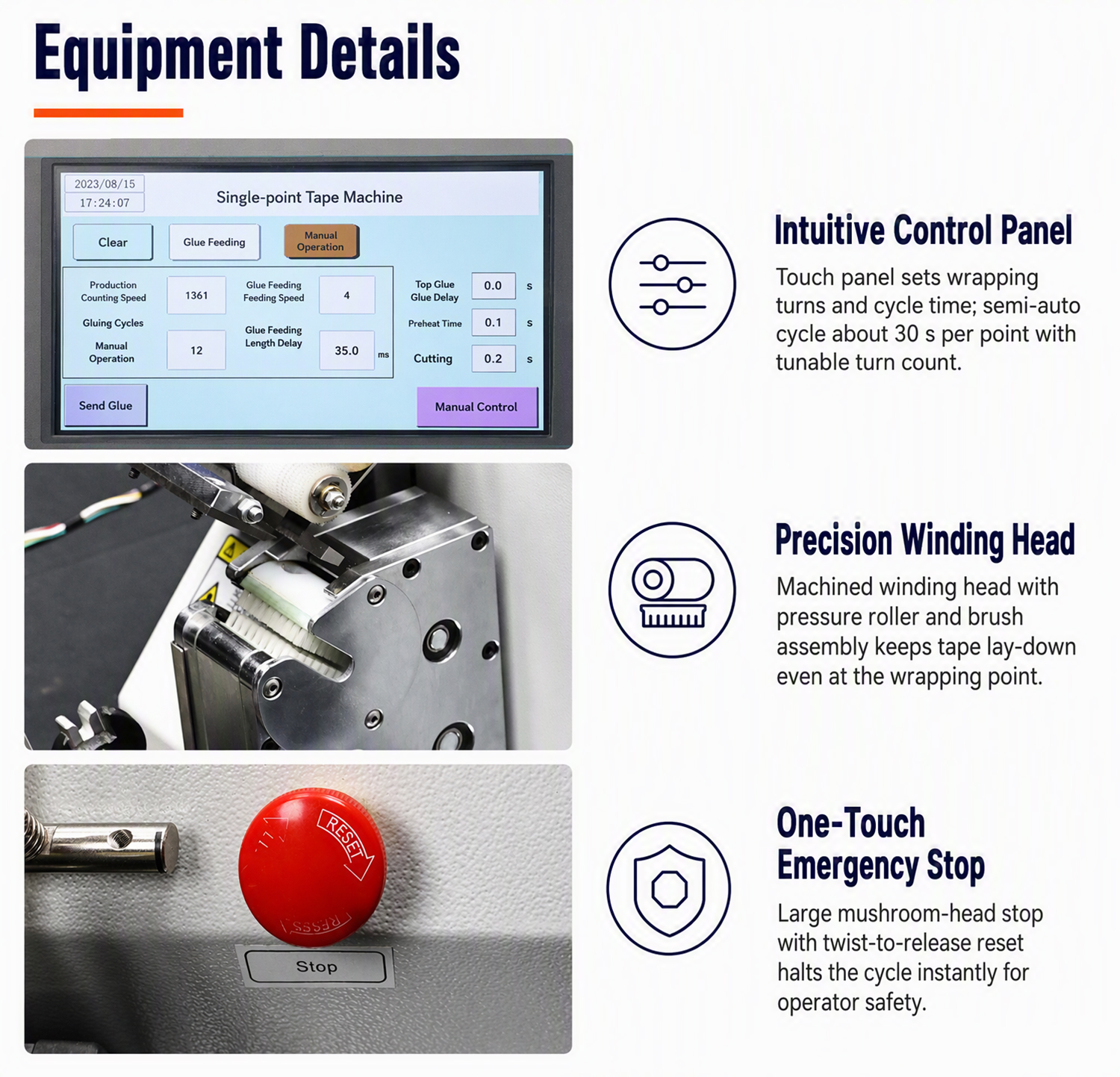 TR-201 Semi-Automatic Tape Wrapping Machine With Bottom Paper Positioning — detail 5