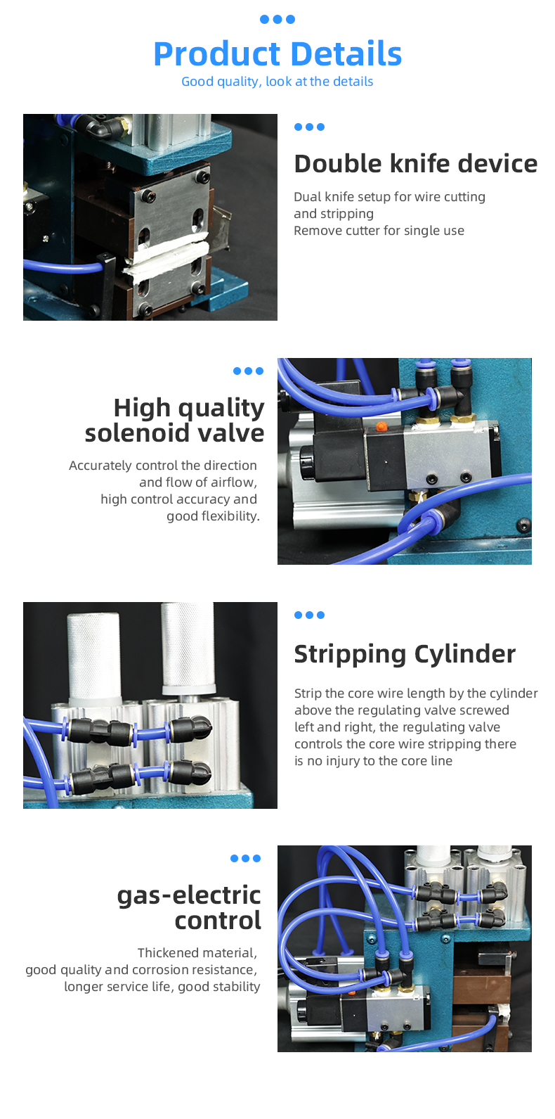 TR-3F4F Semi-auto Multi-function Pneumatic Small Wire Stripping Machine — detail 4