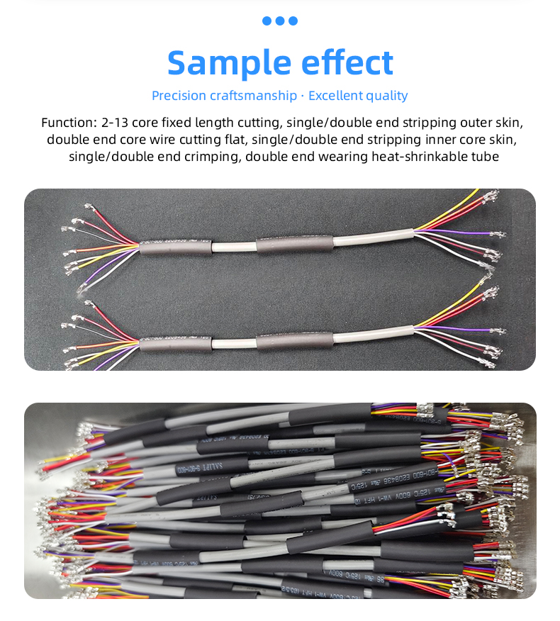 TR-DM07 Auto 2 Heads Round Jacket Cable Sheathed Wire Insert Heat Shrink Tube Terminal Crimping Machine — detail 3