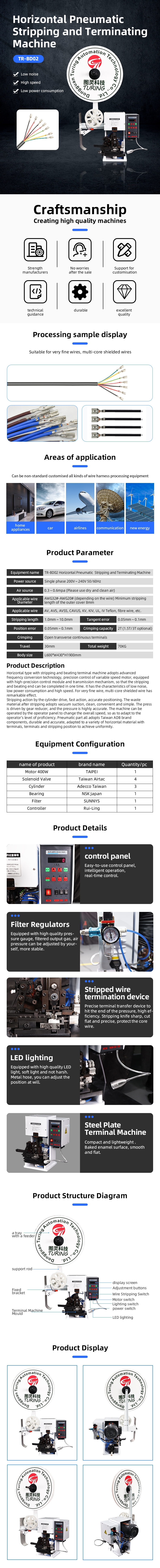 TR-BD02 Turing Semi-automatic Wire Strtipping And Terminal Crimping Machine — detail 1
