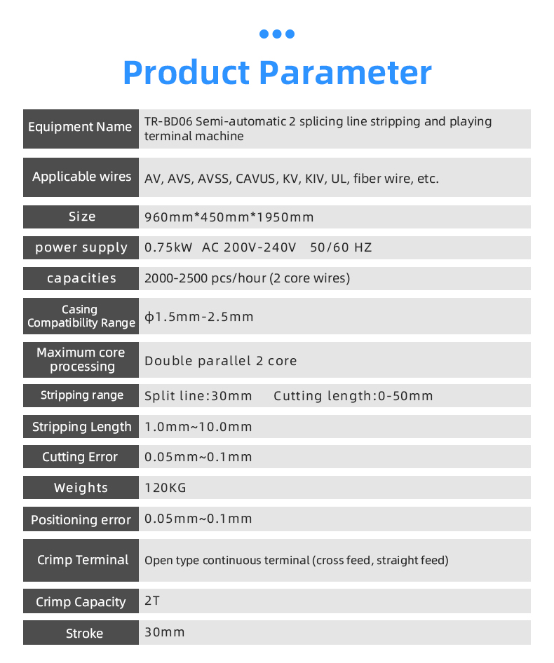 TR-BD06 Semi-automatic 2-wire Stripping And Terminal Crimping Machine — detail 5