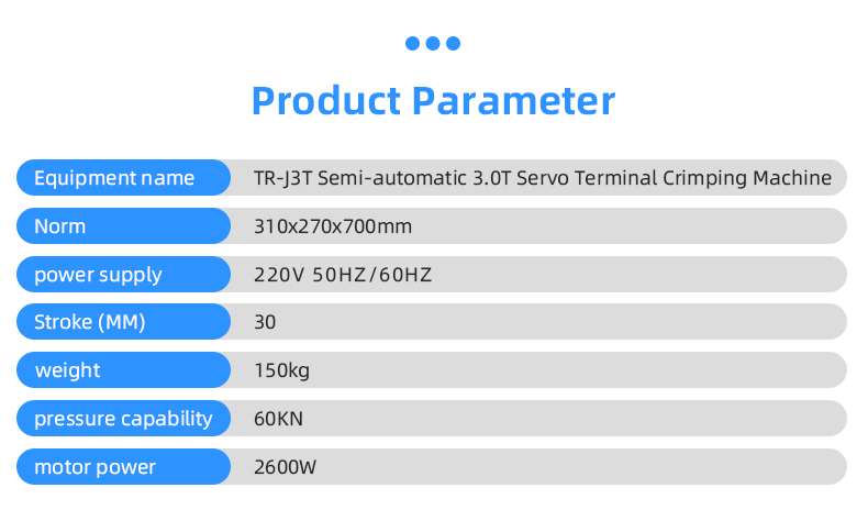 TR-J3T Semi-automatic 3.0T Servo Terminal Crimping Machine — detail 4