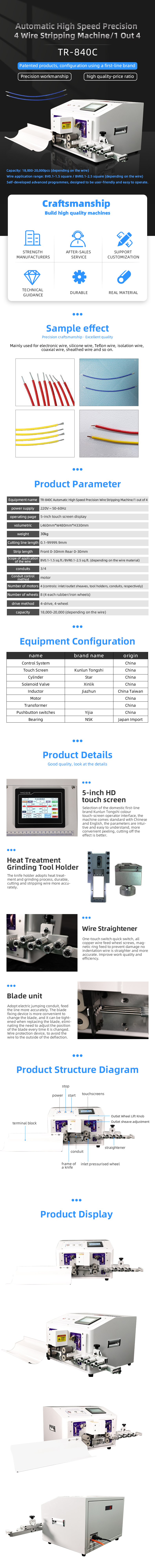 TR-840C Fully Automatic High-speed Precision 4-wire Stripping Machine — detail 1