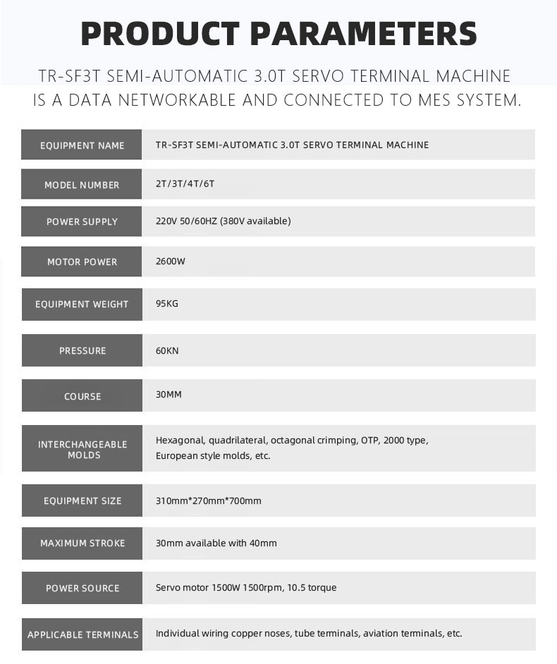 TR-SF3T Semi-automatic 3T Servo Terminal Crimping Machine — detail 5