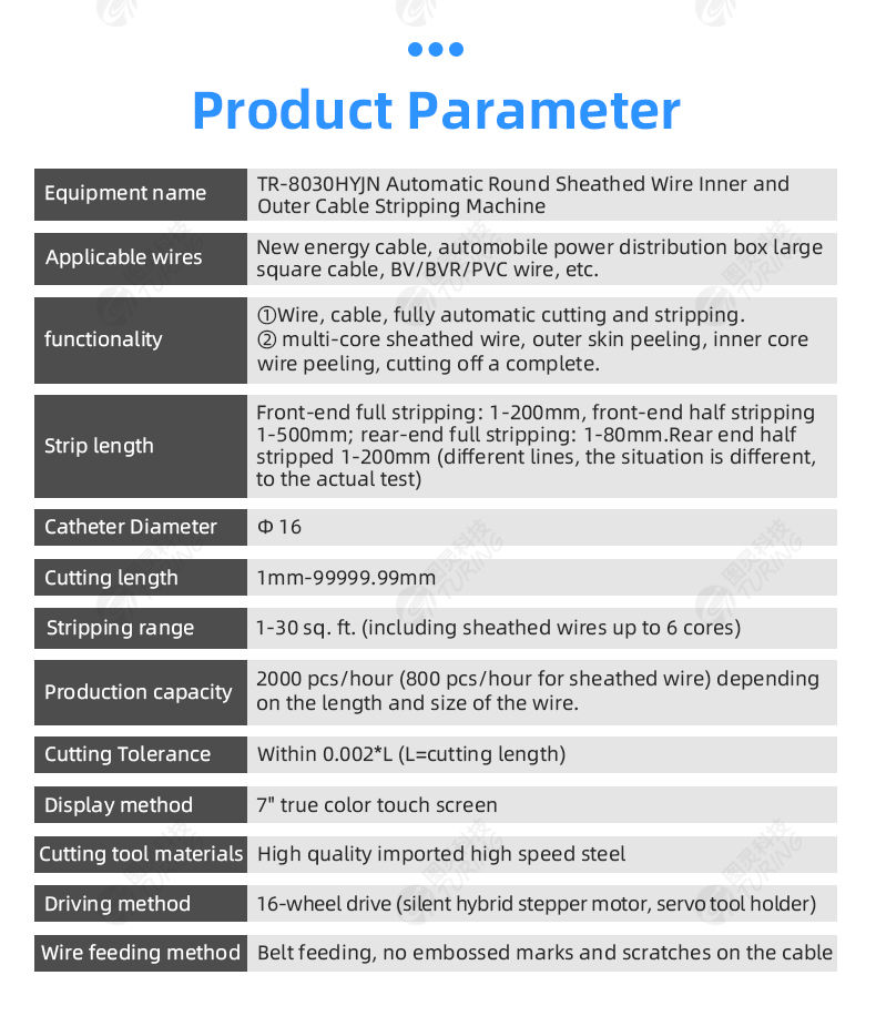 TR-8030HYJN Fully Automatic Round Sheathed Wire Inner And Outer Sheath Stripping Machine — detail 5