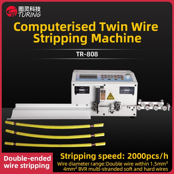 TR-808 Double Wire Stripping Machine Strip And Cut Cable Machine