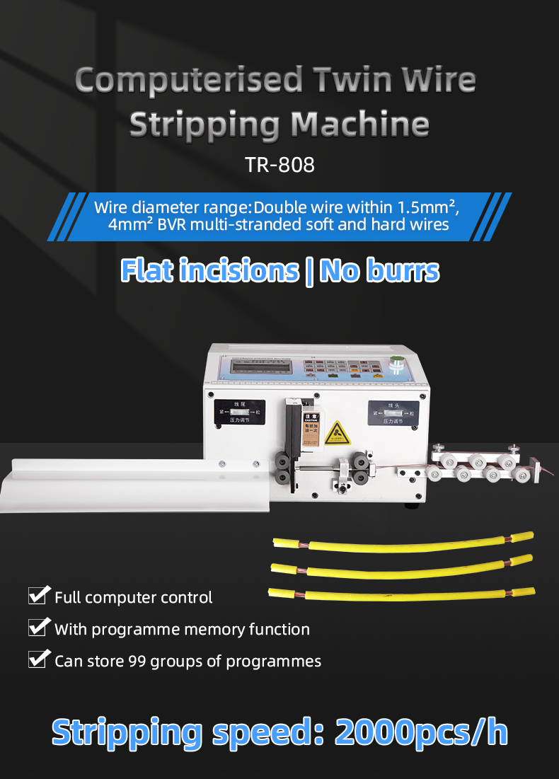 TR-808 Double Wire Stripping Machine Strip And Cut Cable Machine — detail 1