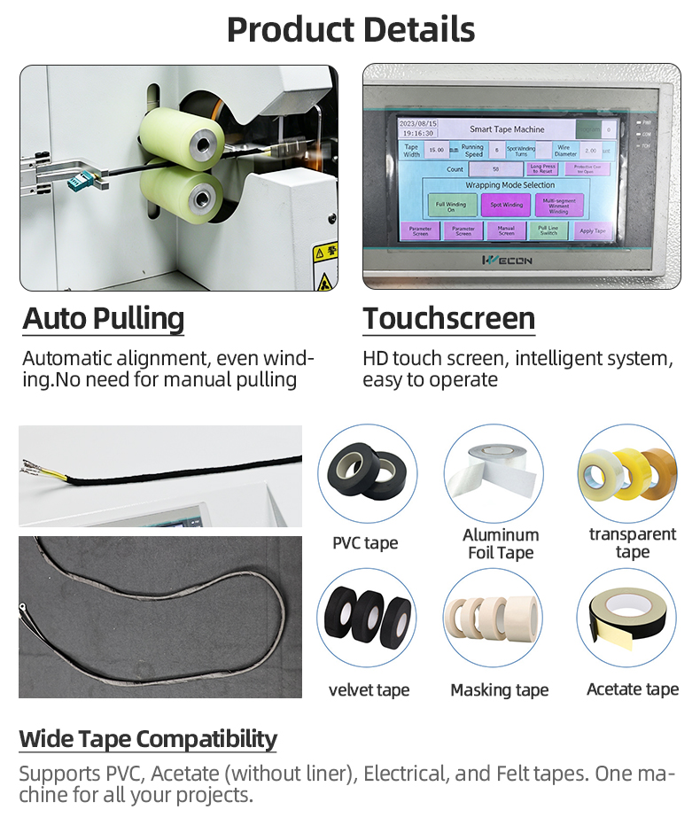 TR-303XL Automatic Pull Wire To Wrap PVC Tape Flannel Tape Acetate Adhesive Machine — detail 4