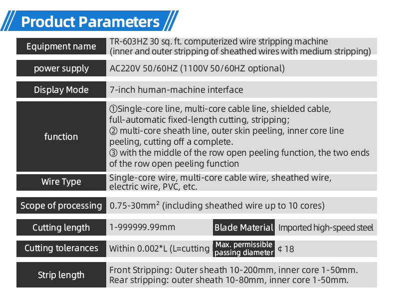 TR-603HZ 30 Square Computerized Wire Stripping Machine (Wire Diameter Range:0.75-30mm²) — detail 4
