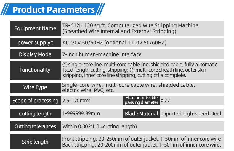 TR-612H Large Square Computerized Wire Stripping Machine — detail 3