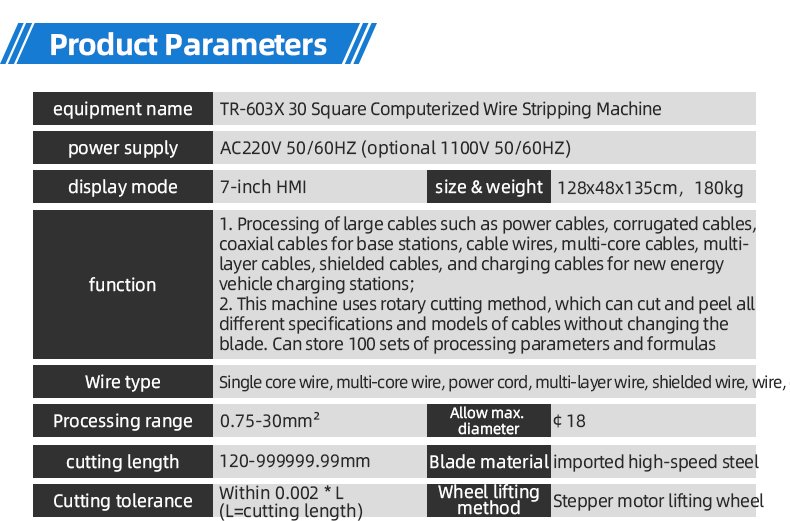 TR-603X 30 Square Rotary Knife Computerized Wire Stripping Machine — detail 3
