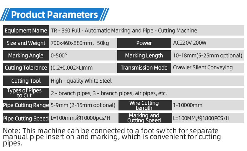 TR-360 Automatic Marking And Pipe Cutting Machine — detail 6