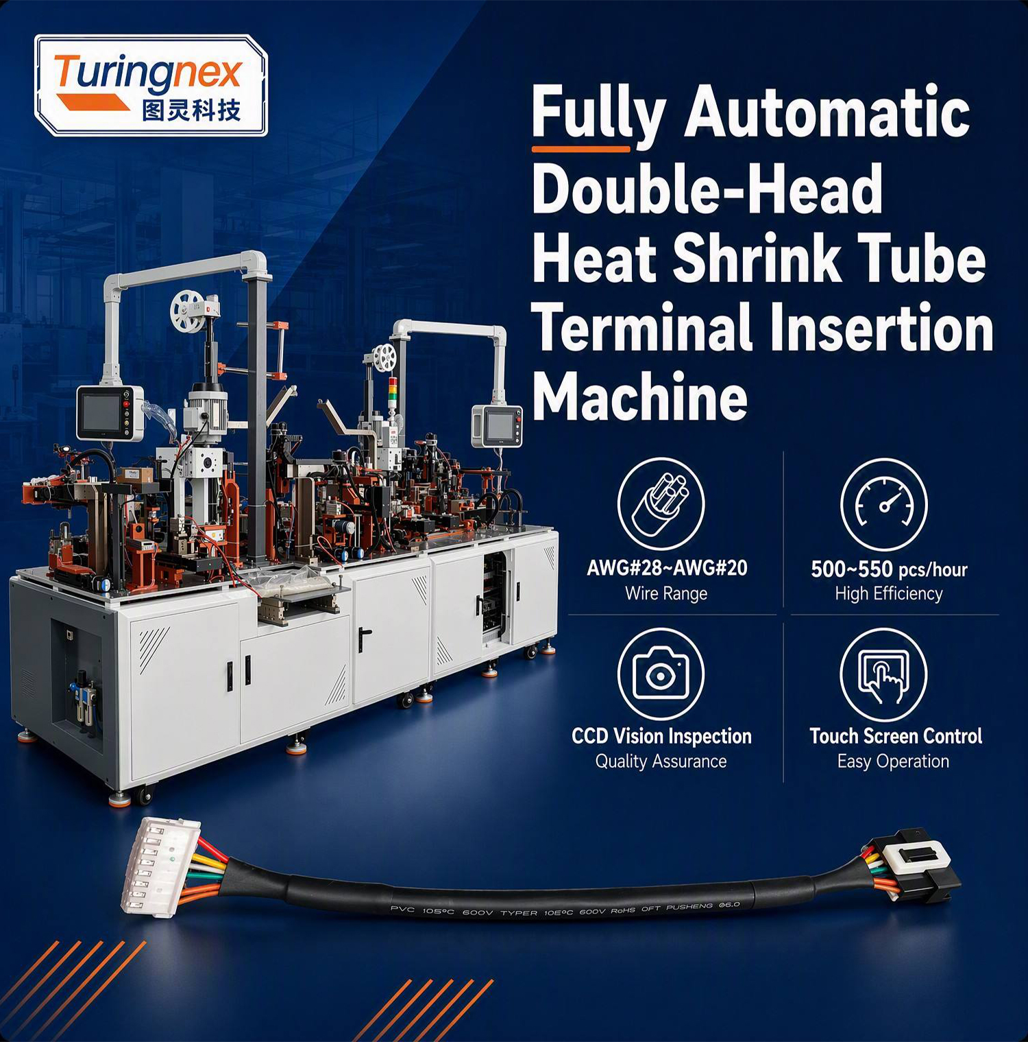 TR-M9 Auto Double-End Crimping Machine For Round Sheathed Wire With Heat Shrink Tube & Housing Insertion — detail 2