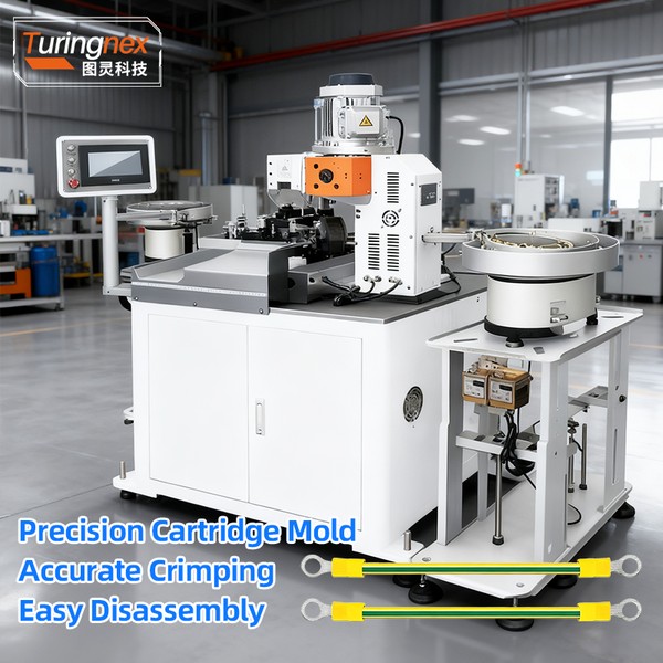 TR-SZ03 automatic bulk tubular terminal machine - loose terminals at line speed (AWG 12-24, 2,000-3,000 pcs/h