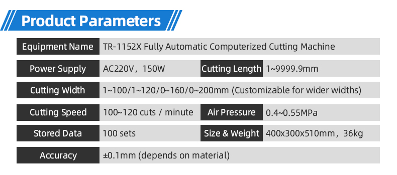 TR-1152X Fully Automatic Computerized Cutting Machine — detail 6