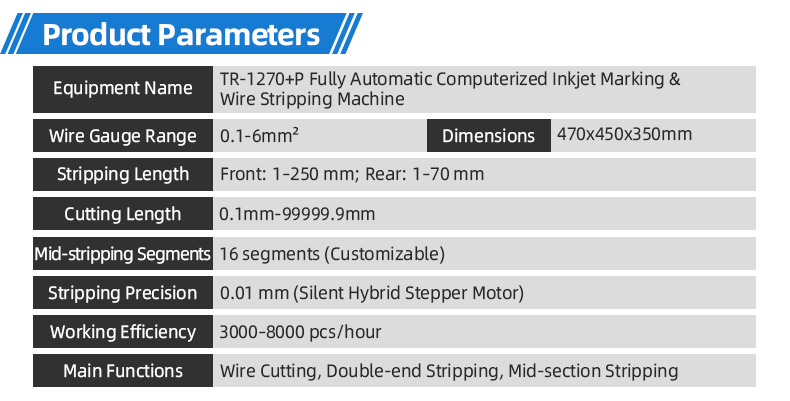 TR-1270+P Fully Automatic Computerized Inkjet Marking & Wire Stripping Machine(Wire Stripping Range: 0.1-6 Mm²) — detail 6