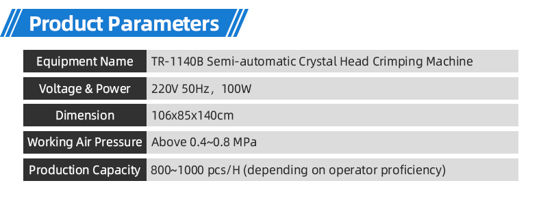 TR-1140B Semi-automatic Crystal Head Crimping Machine — detail 6