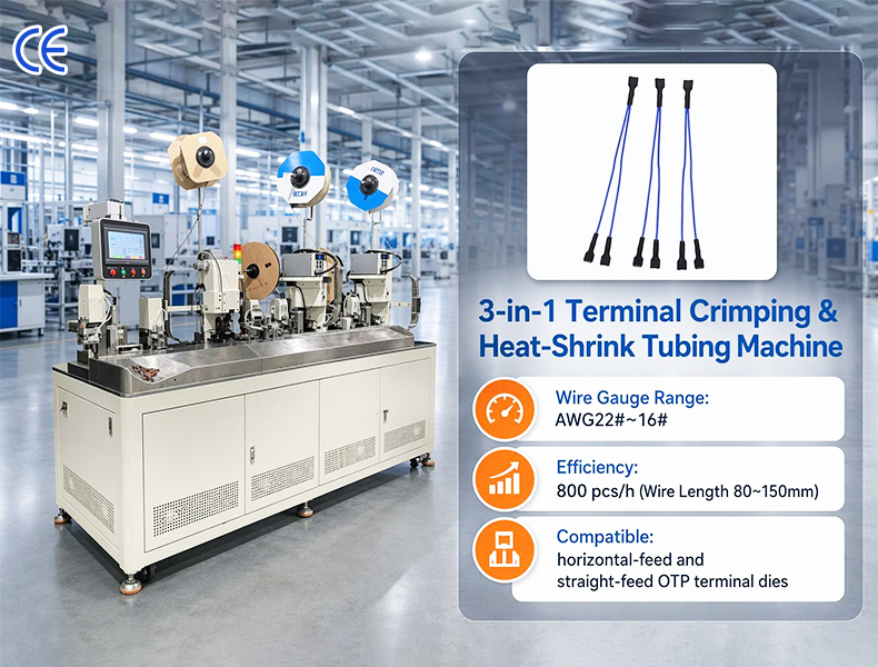 TR-DW301 Three-in-One Terminal Crimping & Heat-Shrink Tubing Machine — detail 2